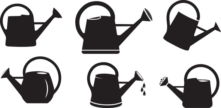 Silhouette icon design care utility generation helper garden modern tool vector set simple.