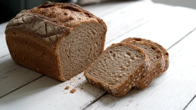 loaf of bread on a cutting board