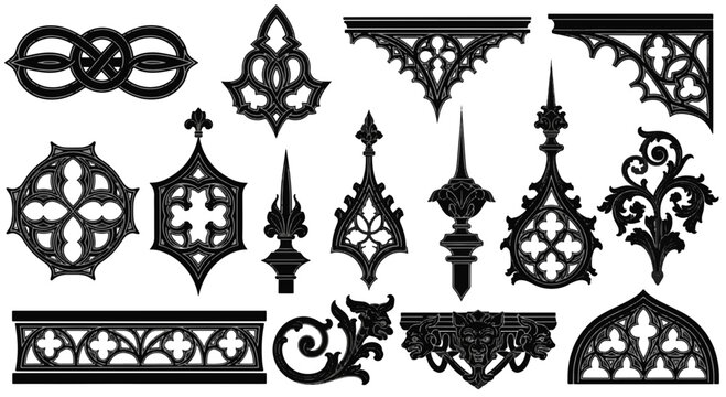 Gothic Architectural Decorative Elements Ornaments Victorian Style