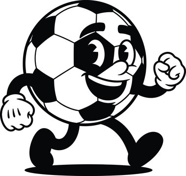 Smiling soccer ball character isolated on transparent background tropy