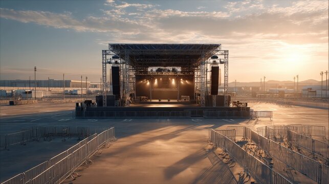 Industrial Outdoor Stage Ready for Event