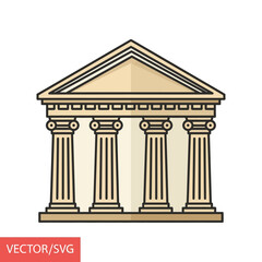 Obraz premium Classical Greek Building Facade with Columns and Pediment