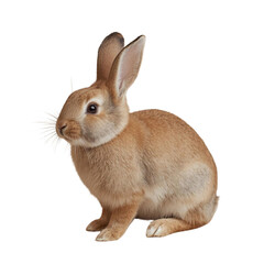 Obraz premium rabbit looking left with long ears in sitting pose on seamless canvas
