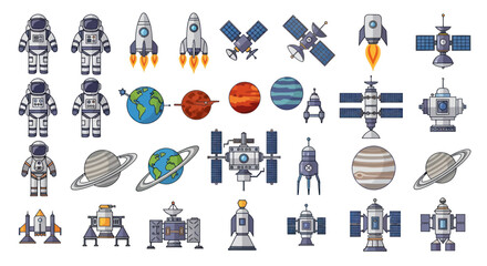 Space Station Satellite Rocket Ship. © Tukang