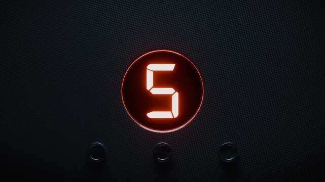 3D visualization of a 10-second countdown animation. Flat design with animation on a dark background.