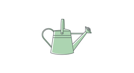 Obraz premium Green metal watering can with spout.