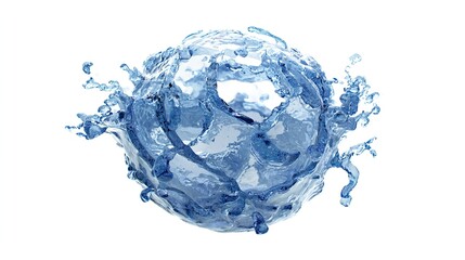 Fototapeta premium Blue Water Splash Isolated – Dynamic Liquid Motion and Fresh Water Wave