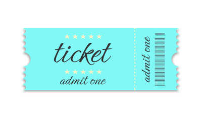  Cinema ticket isolated on white background.
