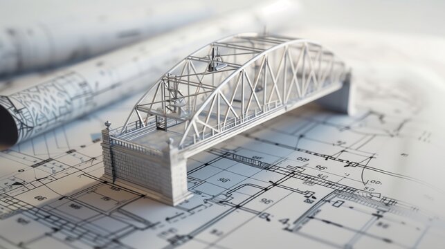 vision of architecture of a 3d model bridge project
