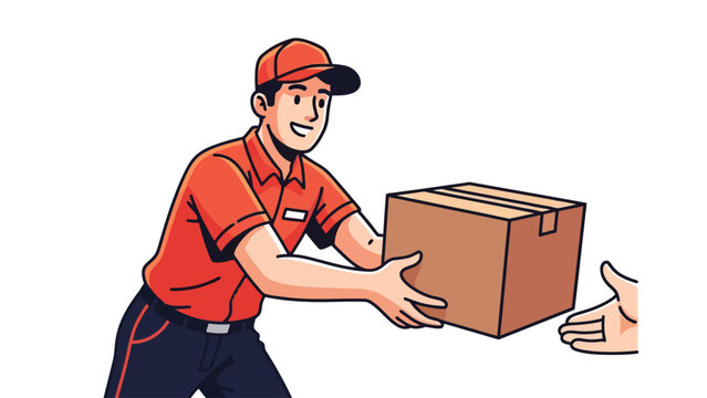 Delivery Man Holding Box.