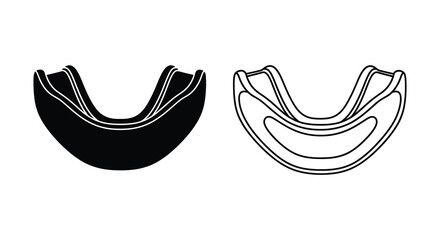 Two dental mouthguard designs depicted in black and white a striking silhouette © MdShifulIslam