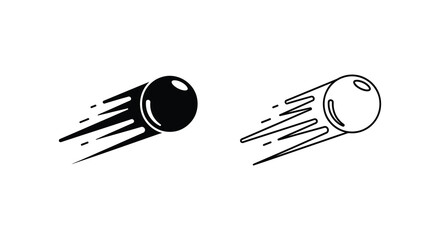 Two spherical objects in motion depicted with dynamic speed lines silhouette © MdShifulIslam