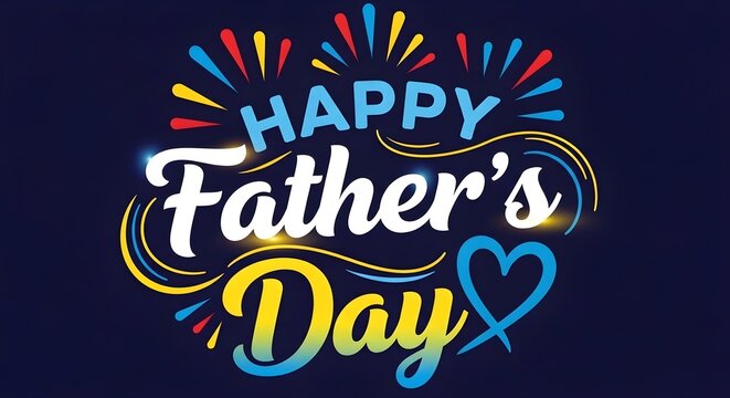 Vibrant happy father's day greeting card