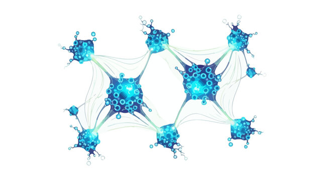Blue Network Structure Illustration.