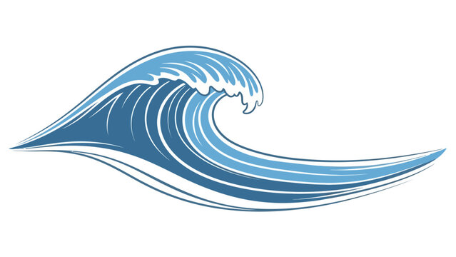Blue Ocean Wave Illustration.