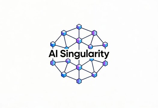 Conceptual illustration of AI Singularity illustrating advanced technology integration through interconnected nodes creating a seamless network of futuristic intelligence expressions