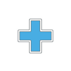 Obraz premium Blue Cross Medical Symbol Icon.