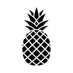 Obraz premium Black pineapple icon on white background with crisscross pattern