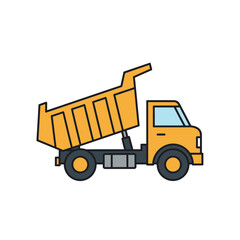 Yellow dump truck cartoon vehicle. © Fauzi