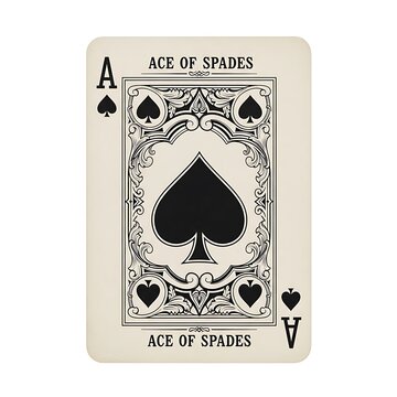 A close-up of an ace of spades playing card