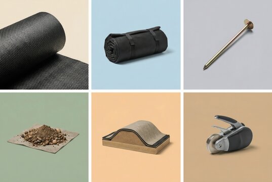 Diverse Collection of Crafting Materials in Minimalist Composition Showcasing Textures and Utility for Innovative Projects and Creative Endeavors