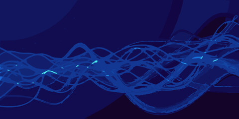 Abstract blue light trails create a swirling energetic visual pattern © Sunil123