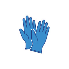 Fototapeta premium A pair of blue rubber gloves.