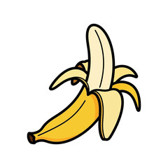 Peeled yellow banana fruit closeup. © sakura