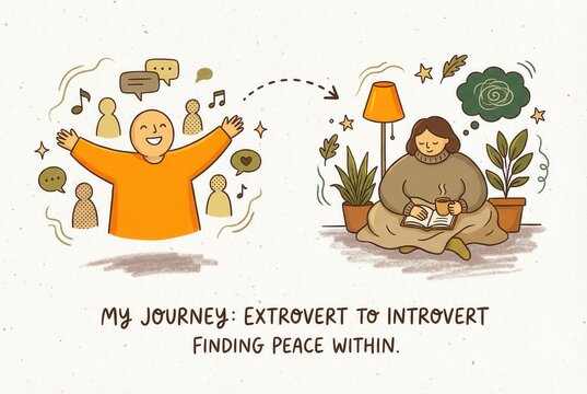Emotional Transition from Extroverted Engagement to Introverted Reflection Exploring Inner Peace and Harmony in Modern Mindfulness Practices