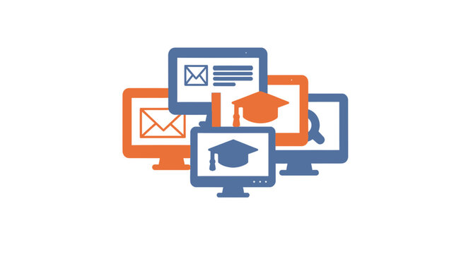 Online Education and E-Learning Concept Vector vector illustration