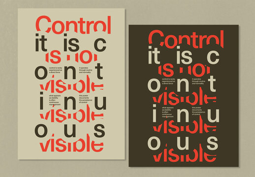 Experimental Text Art Swiss Poster Layout Set