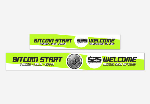Bitcoin Crypto Trading Minimal Web Banner Layout Set