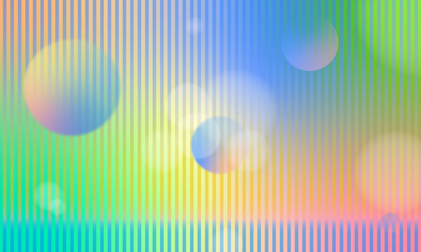 Light blue,yellow and green pastel colored gradient background with circles and vertical stripes. Abstract spring season blurry vector texture. Nature gradation pattern. Vector soft background.