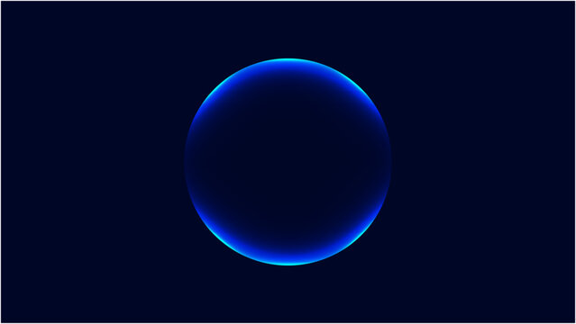 neon futuristic 3d sphere of blue purple glowing digital waves particles future technology abstracts blue background with circles