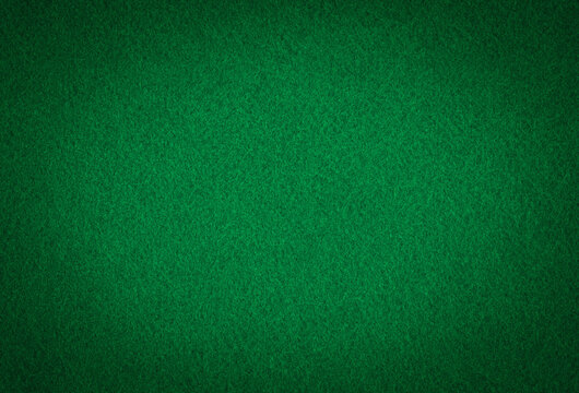 Green background poker game table top view - felt fabric texture.