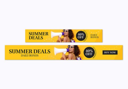 Minimal Summer Sale Web Banner Layout Set
