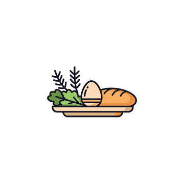 Passover Seder Plate Vector Icon vector illustration