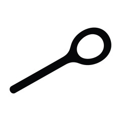 Black Spoon Silhouette on White Background