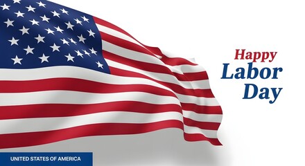 Obraz premium Happy labor day celebration with american flag honoring workers