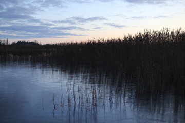 Obraz premium Reflection in the water early morning