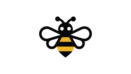 cute bee cartoon icon simple flying honey bee illustration yellow black insect mascot minimal flat design isolated on light background © VectAmaze