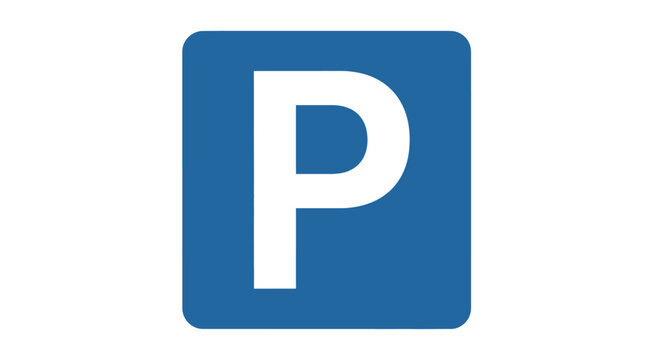 Blue Parking Sign with White Letter P.