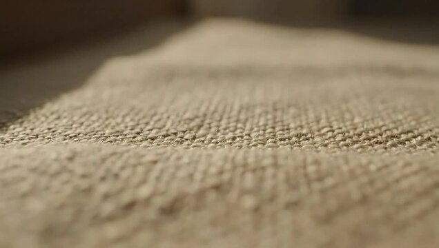 Textured Fabric Closeup: An intimate perspective on a textured fabric, revealing the intricate details of its weave, highlighting the raw beauty of the textile material.
