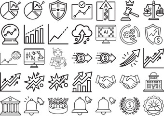 Fototapeta premium Artificial Intelligence and Advanced Trading Robotics Icons