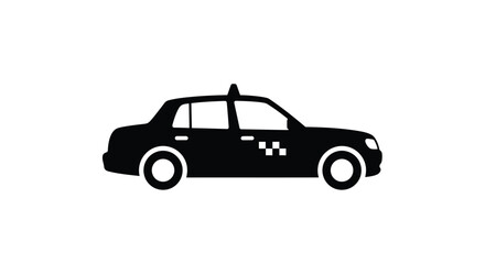 Obraz premium A black silhouette of a classic taxi cab on a white background silhouette