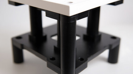 Minimalist black and white stand on a clean background, ideal for product display, modern design, and studio photography setups