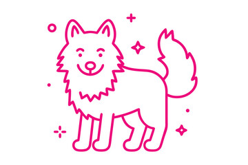 Fototapeta premium Thoughtful fluffy cloud character with a lightbulb, simple line art illustration