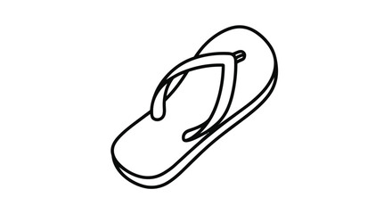 Fototapeta premium A simple line drawing of a flip flop on a for summer vacation or beach activities
