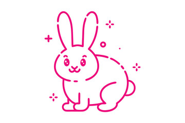 Obraz premium Friendly fluffy cartoon cloud with a sun ray, simple line art illustration
