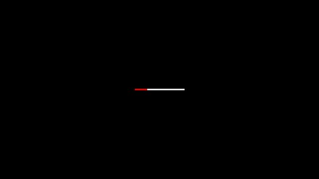 Minimalist Red and White Loading Bar on a Deep Black Canvas